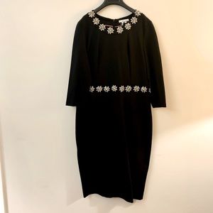 Boden Matilda Embellished black shift dress NWT size 14